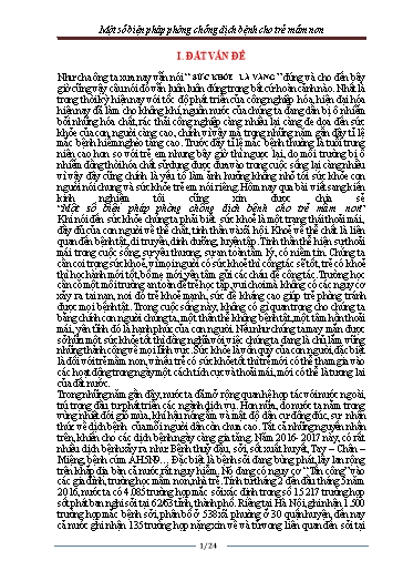 Sáng kiến kinh nghiệm Một số biện pháp phòng chống dịch bệnh cho trẻ ở Trường Mầm Non