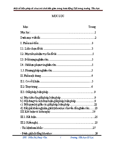 Sáng kiến kinh nghiệm Một số biện pháp tổ chức trò chơi dân gian trong hoạt động Đội trong trường Tiểu học