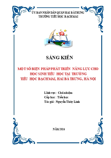 Sáng kiến kinh nghiệm Một số biện pháp trong phát triển năng lực tự học cho học sinh Tiểu học