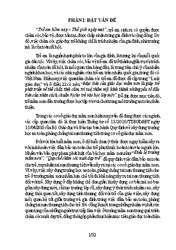 Sáng kiến kinh nghiệm Một số biện pháp xây dựng trường học an toàn, phòng chống tai nạn thương tích cho trẻ trong trường Mầm Non