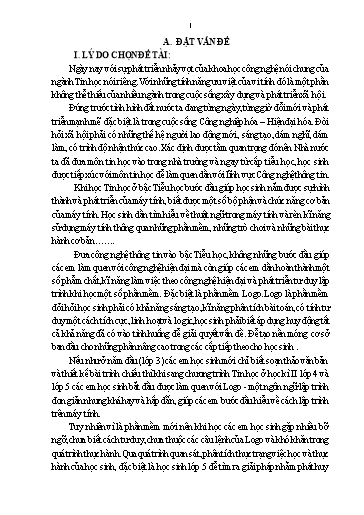 Sáng kiến kinh nghiệm Một số giải pháp giúp học sinh Lớp 5 học tốt phần mềm Logo