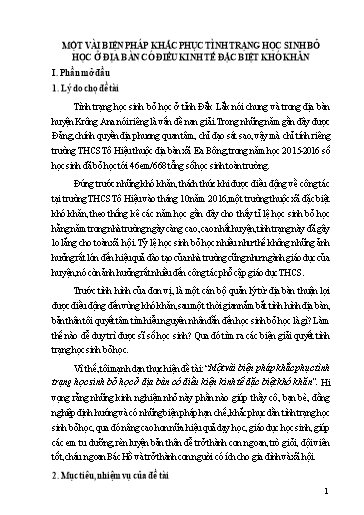 Sáng kiến kinh nghiệm Một vài biện pháp khắc phục tình trạng học sinh bỏ học ở địa bàn có điều kiện kinh tế đặc biệt khó khăn