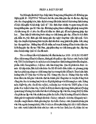 Sáng kiến kinh nghiệm Rèn kỹ năng làm phần đọc hiểu trong đề thi vào lớp 10 THPT môn Ngữ văn trường THCS Hoàng Hoa Thám