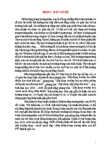 SKKN Một số biện pháp chỉ đạo cải tạo xây dựng môi trường sáng - Xanh- Sạch- đẹp - Thân thiện trong Trường Mầm Non Bồ Đề