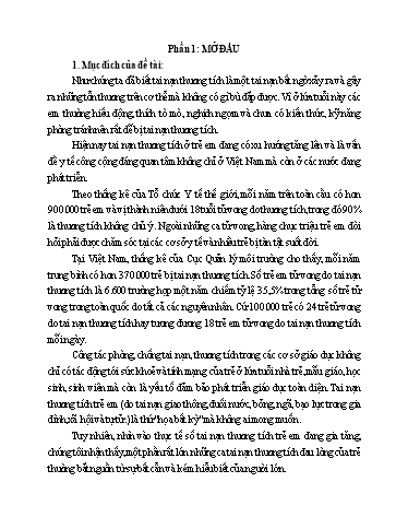 SKKN Một số biện pháp giáo dục kỹ năng phòng tránh tai nạn thương tích cho trẻ tại lớp Mẫu giáo 4-5 tuổi số 1 trường Mầm non Hương Mạc 1