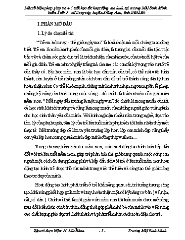 SKKN Một số biện pháp giúp trẻ 4-5 tuổi học tốt hoạt động tạo hình tại trường Mầm non Bình Minh – Buôn tuôr A – Xã Đray sáp – Huyện Krông Ana – Tỉnh Đăk Lăk