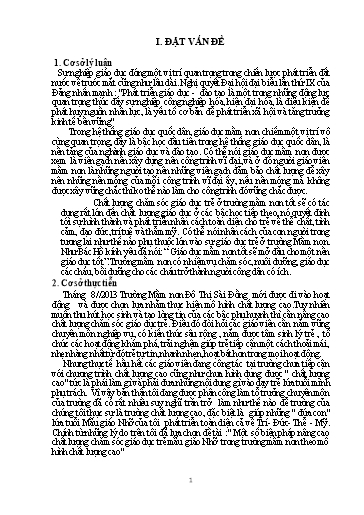 SKKN Một số biện pháp nâng cao chất lượng chăm sóc giáo dục trẻ Mẫu giáo Nhỡ trong trường Mầm non theo mô hình chất lượng cao