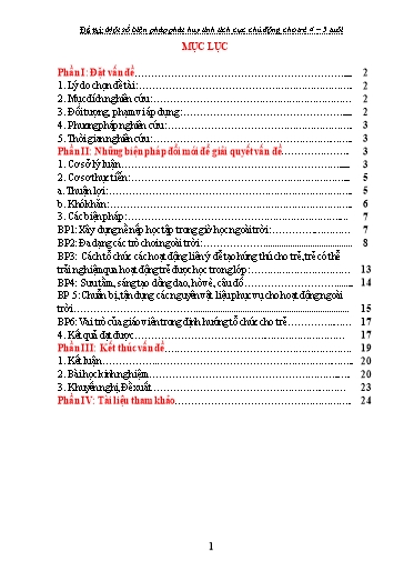 SKKN Một số biện pháp phát huy tính tích cực chủ động của trẻ 4- 5 tuổi ở hoạt động vui chơi ngoài trời