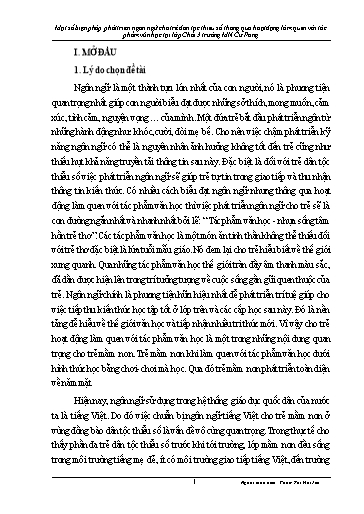 SKKN Một số biện pháp phát triển ngôn ngữ cho trẻ dân tộc thiểu số thông qua hoạt động làm quen với tác phẩm văn học tại Lớp Chồi 3 trường Mầm non Cư Pang