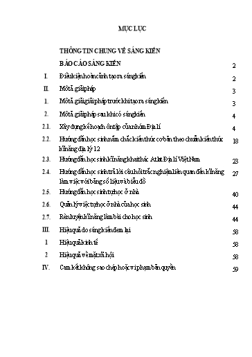 SKKN Một số giải pháp nâng cao hiệu quả ôn thi tốt nghiệp THPT môn Địa Lí tại trường THPT Trần Nhân Tông