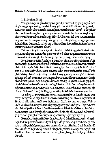 SKKN Một số kinh nghiệm giúp trẻ 5-6 tuổi hoạt động sáng tạo với các nguyên vật liệu thiên nhiên
