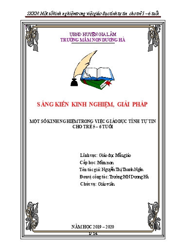 SKKN Một số kinh nghiệm trong việc giáo dục tính tự tin cho trẻ 5 – 6 tuổi